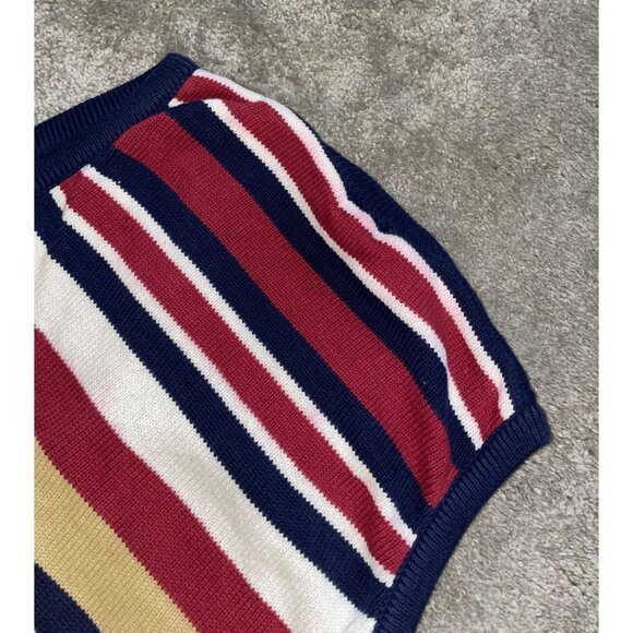 VTG Structure Knit Vest Made in USA Multi-Cultural National Flag Unisex Medium - Picture 9 of 11